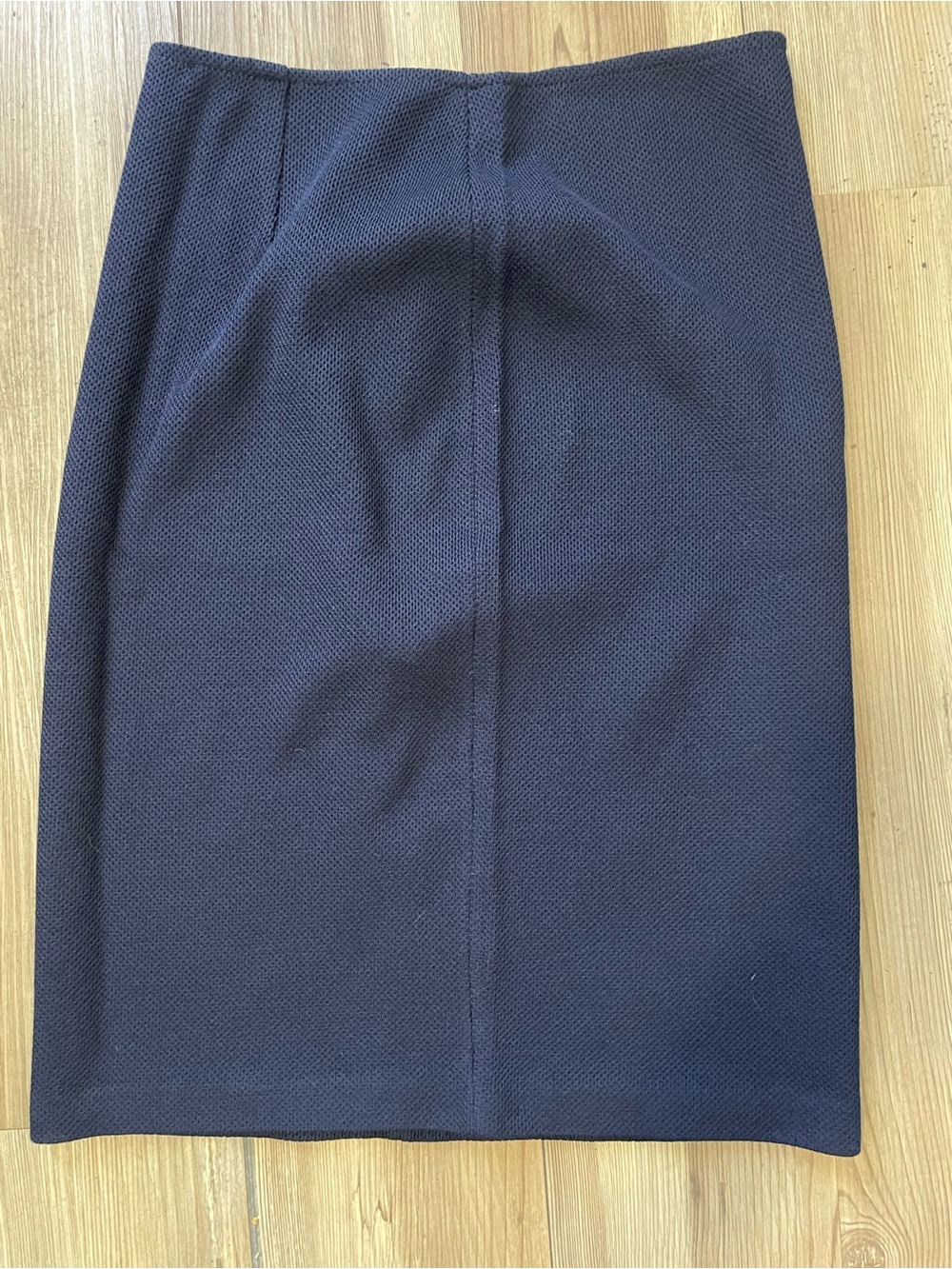 St. John Caviar Navy Blue Pique Knit Pencil Skirt Wool Blend - Picture 4 of 6